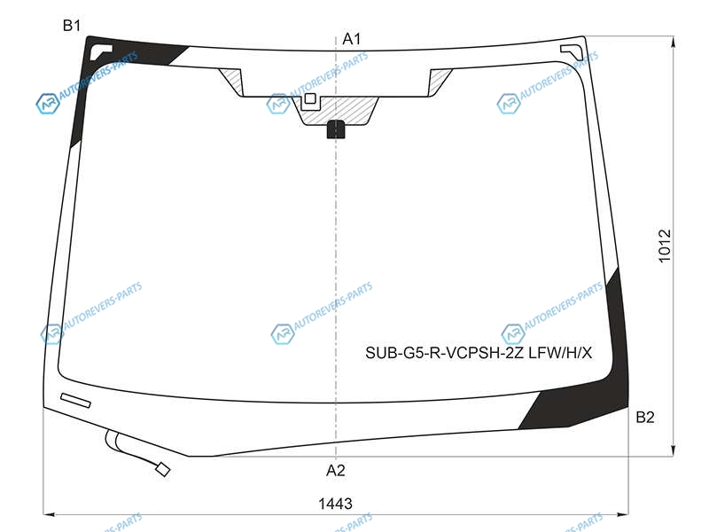 SUB-G5-R-VCPSH-2Z LFWHX Стекло лобовое с обогревом щеток + дд 2 камеры SUBARU XV 17-SUBARU IMPREZA 45D 17-