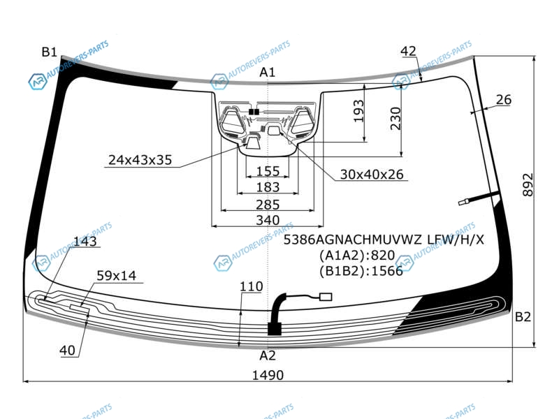 5386AGNACHMUVWZ LFWHX Стекло лобовое с обогревом щеток + дд 3 камеры проекция MERCEDES S-CLASS C217 CPECBR 14-
