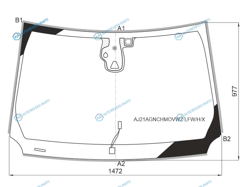 AJ21AGNCHMOVWZ LFWHX Стекло лобовое с обогревом щеток + дд камера JEEP COMPASS (MP) 17-