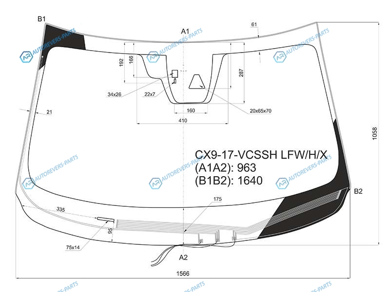 CX9-17-VCSSH LFWHX Стекло лобовое с обогревом щеток + дд камера MAZDA CX-9 16-18