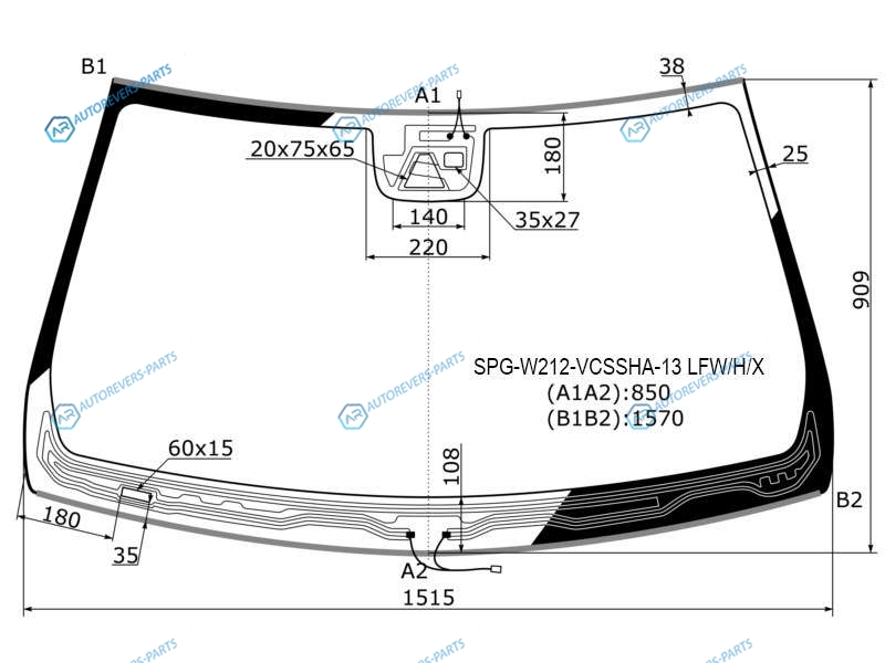 SPG-W212-VCSSHA-13 LFWHX Стекло лобовое с обогревом щеток + дд камера MERCEDES-BENZ E-CLASS W212 45D 13-16