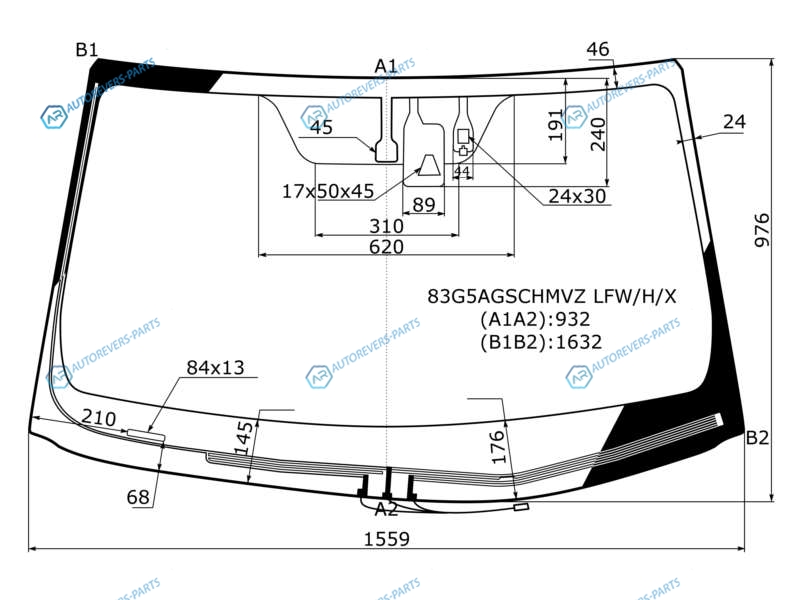 83G5AGSCHMVZ LFWHX Стекло лобовое с обогревом щеток + дд камера TOYOTA HIGHLANDER 14-16