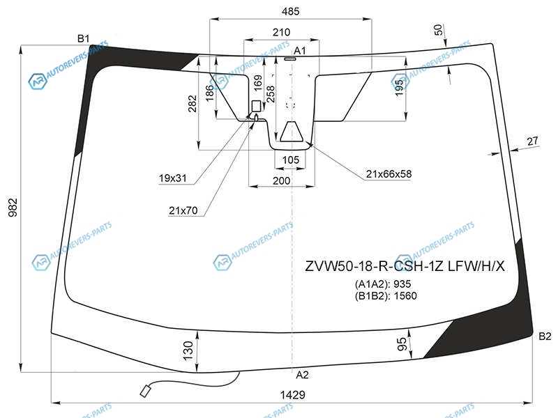 ZVW50-18-R-CSH-1Z LFWHX Стекло лобовое с обогревом щеток + дд камера TOYOTA PRIUS 18-