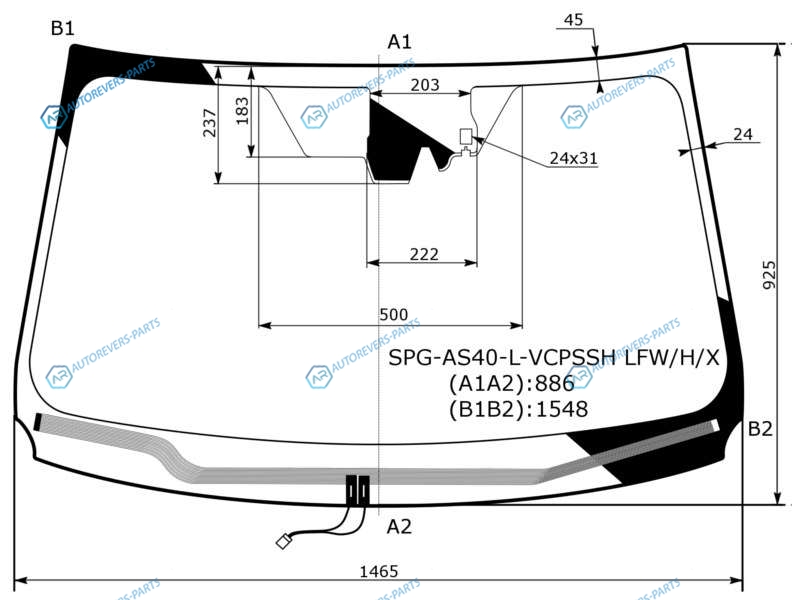 SPG-AS40-L-VCPSSH LFWHX Стекло лобовое с обогревом щеток + дд камера TOYOTA RAV4 C4 13-15