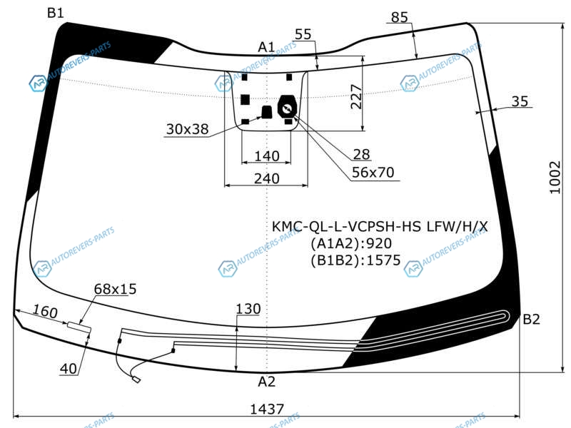 KMC-QL-L-VCPSH-HS LFWHX Стекло лобовое с обогревом щеток + дд +дзапотевания KIA SPORTAGE 16-