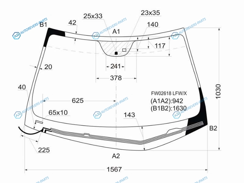 FW02618 LFWHX Стекло лобовое с обогревом щеток + дд HYUNDAI GRANDEURAZERA 05-11