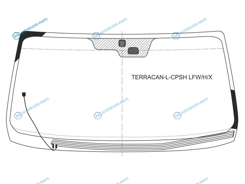 TERRACAN-L-CPSH LFWHX Стекло лобовое с обогревом щеток + дд HYUNDAI TERRACAN 01-07