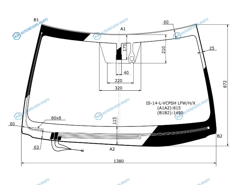 IS-14-L-VCPSH LFWHX Стекло лобовое с обогревом щеток + дд LEXUS IS III (250350) 4D 14-