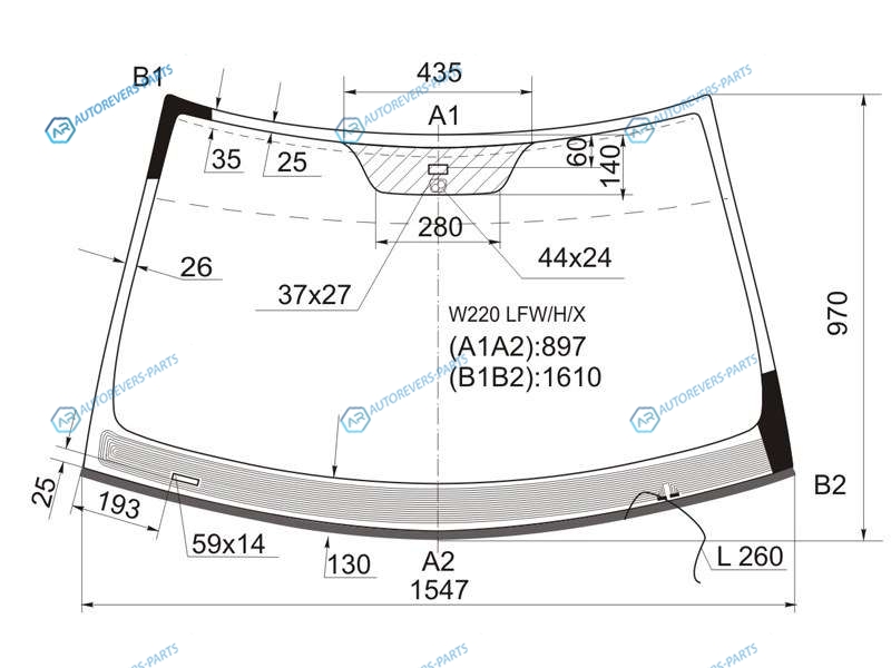 W220 LFWHX Стекло лобовое с обогревом щеток + дд MERCEDES-BENZ S-CLASS 98-03