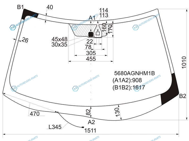 5680AGNHM1B Стекло лобовое с обогревом щеток + дд MITSUBISHI OUTLANDER XL CWW 05-12PEUGEOT 4007 07-12