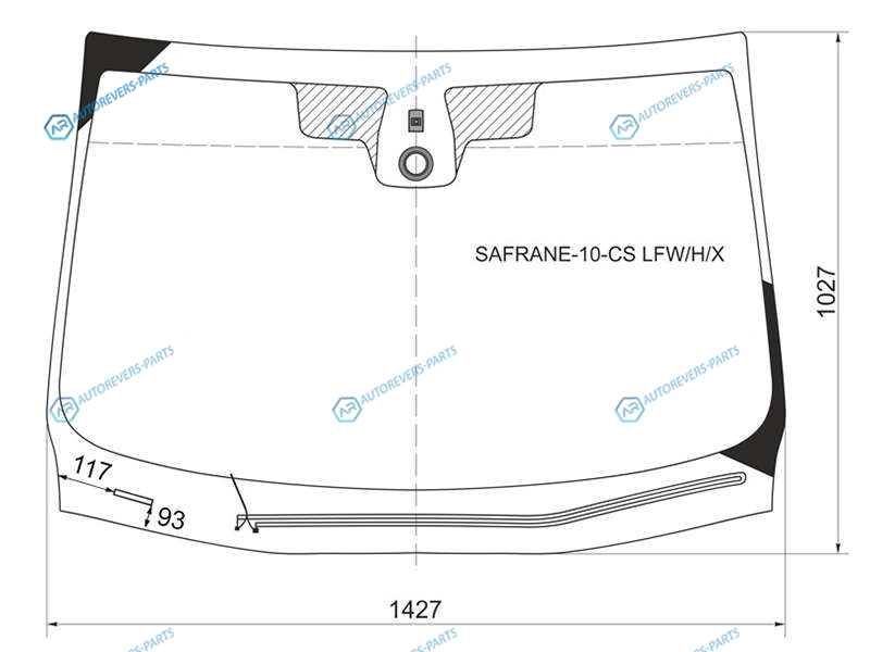SAFRANE-10-CS LFWHX Стекло лобовое с обогревом щеток + дд RENAULT LATITUDE 10-15