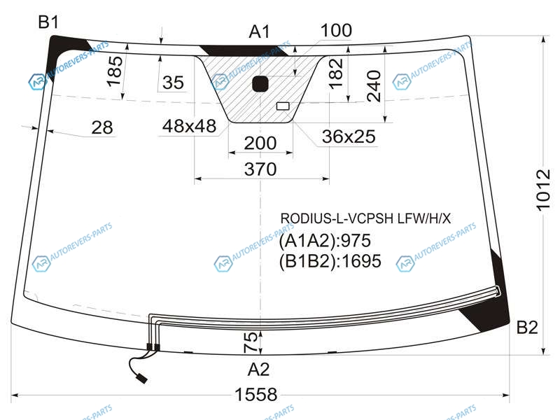 RODIUS-L-VCPSH LFWHX Стекло лобовое с обогревом щеток + дд SSANGYONG RODIUS 04-13