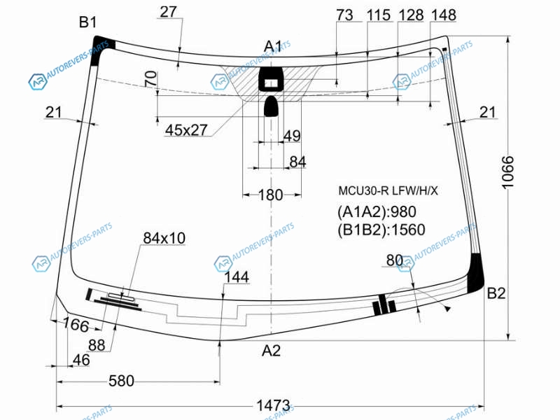 MCU30-R LFWHX Стекло лобовое с обогревом щеток + дд TOYOTA HARRIER U3 03-13