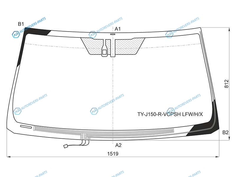 TY-J150-R-VCPSH LFWHX Стекло лобовое с обогревом щеток + дд TOYOTA LAND CRUISER PRADO J150 RHD 09-17