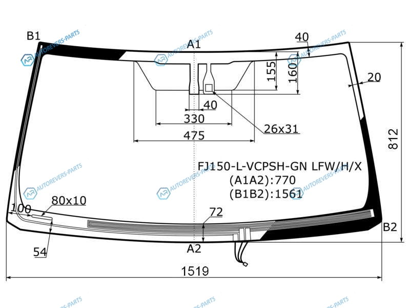 FJ150-L-VCPSH-GN LFWHX Стекло лобовое с обогревом щеток + дд TOYOTA LAND CRUISER PRADOLEXUS GX460 09-