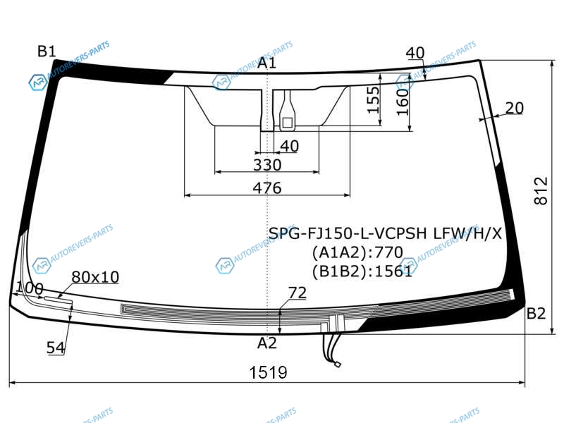 SPG-FJ150-L-VCPSH LFWHX Стекло лобовое с обогревом щеток + дд TOYOTA LAND CRUISER PRADOLEXUS GX460 09-