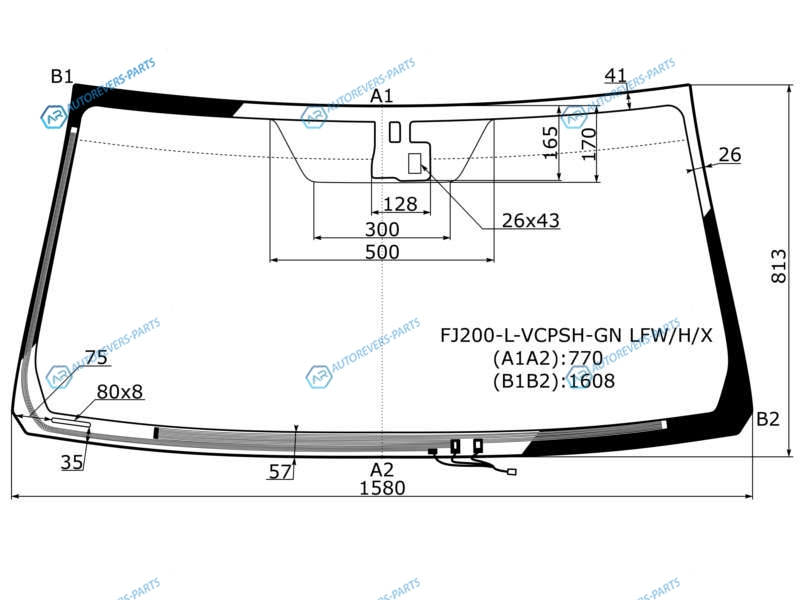 FJ200-L-VCPSH-GN LFWHX Стекло лобовое с обогревом щеток + дд TOYOTA LAND CRUISERLEXUS LX570 07-15