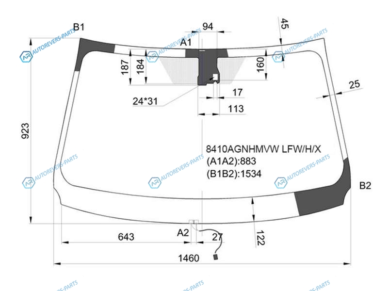 8410AGNHMVW LFWHX Стекло лобовое с обогревом щеток + дд TOYOTA RAV4 C4 13-19
