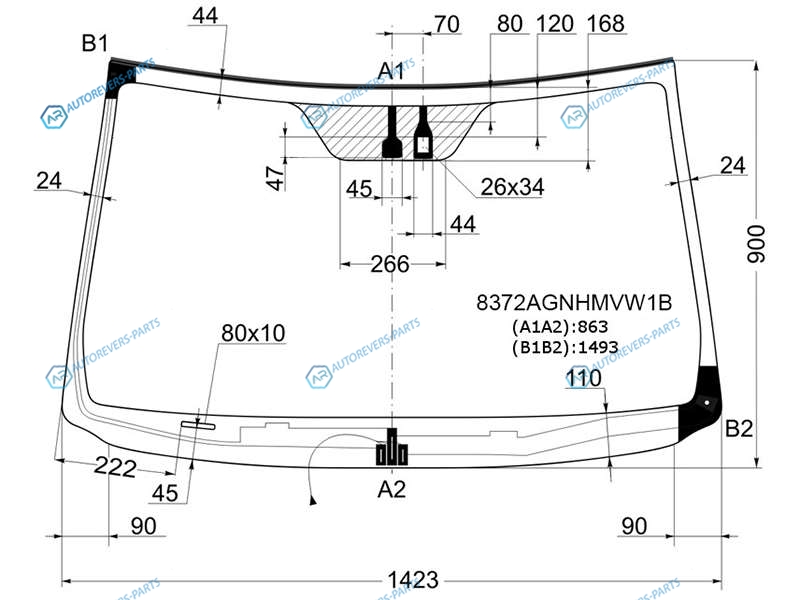 8372AGNHMVW1B Стекло лобовое с обогревом щеток + дд TOYOTA RAV4 CA3 05-12