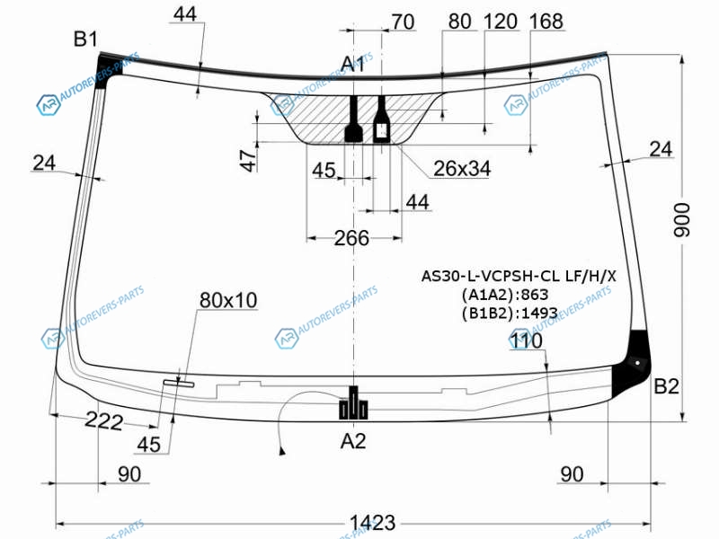AS30-L-VCPSH-CL LFWHX Стекло лобовое с обогревом щеток + дд TOYOTA RAV4 CA3 05-12