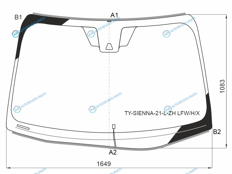 TY-SIENNA-21-L-ZH LFWHX Стекло лобовое с обогревом щеток + камера TOYOTA SIENNA 20-