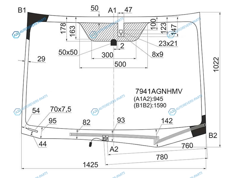 7941AGNHMV Стекло лобовое с обогревом щеток +дд в клей SUBARU FORESTER 12-18