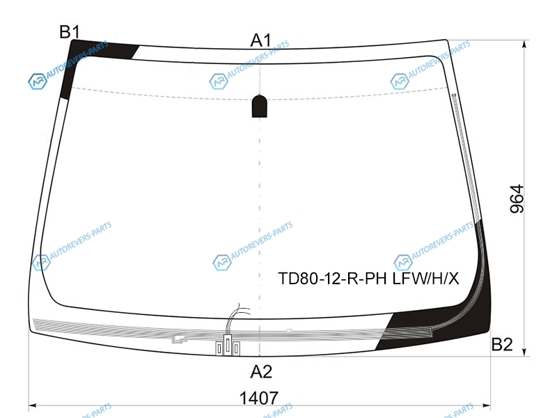 TD80-12-R-PH LFWHX Стекло лобовое с обогревом щеток DAIHATSU LUMINAS(M500) 08-TOYOTA PASSO SETTE 08-
