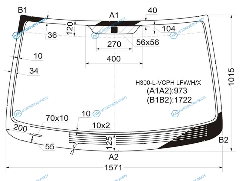H300-L-VCPH LFWHX Стекло лобовое с обогревом щеток HYUNDAI H-1 III800STAREXGRAND STAREX 07-