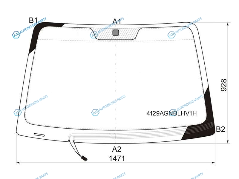 4129AGNBLHV1H Стекло лобовое с обогревом щеток HYUNDAI TUCSON 04-10