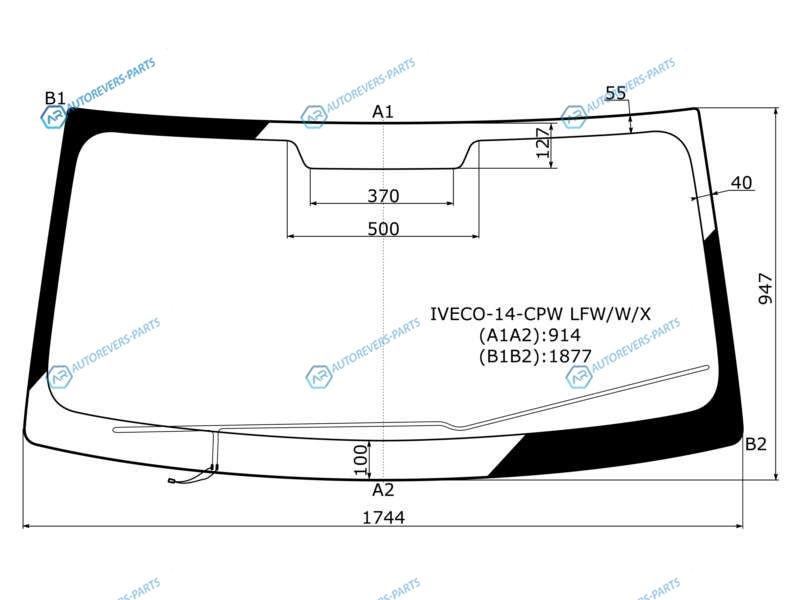 IVECO-14-CPW LFWWX Стекло лобовое с обогревом щеток IVECO DAILY VI 14-