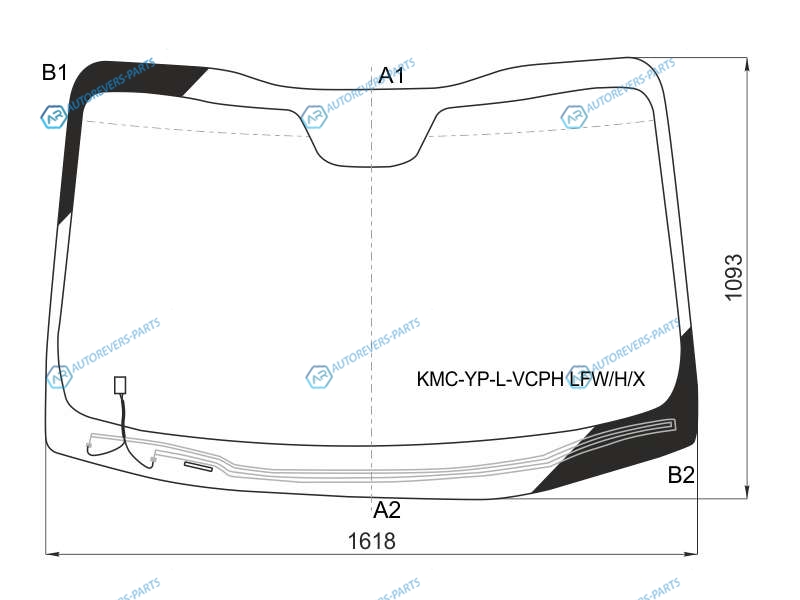 KMC-YP-L-VCPH LFWHX Стекло лобовое с обогревом щеток KIA CARNIVAL III 14-20