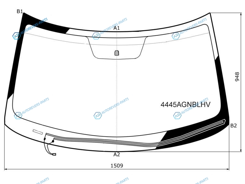 4445AGNBLHV Стекло лобовое с обогревом щеток KIA SOUL PS 13-19