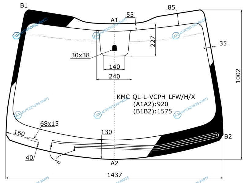 KMC-QL-L-VCPH LFWHX Стекло лобовое с обогревом щеток KIA SPORTAGE 16-