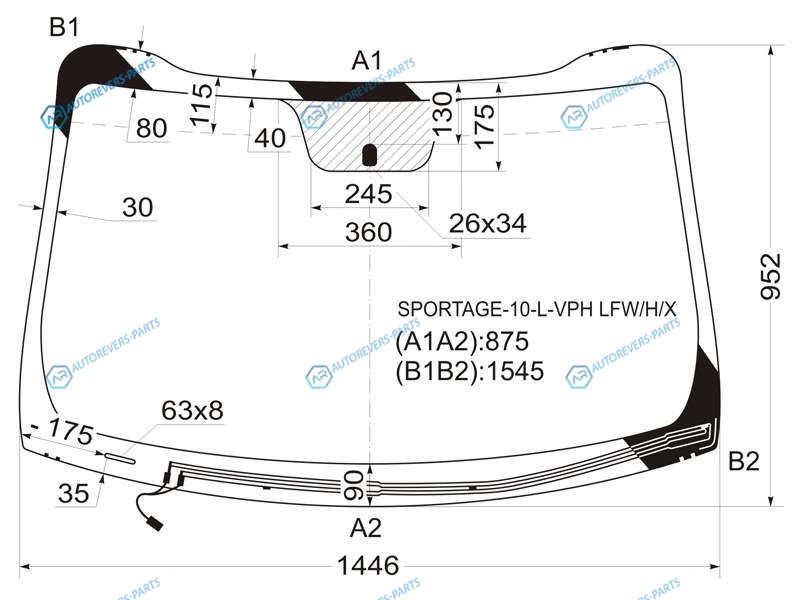 SPORTAGE-10-L-VPH LFWHX Стекло лобовое с обогревом щеток KIA SPORTAGE III 10-15
