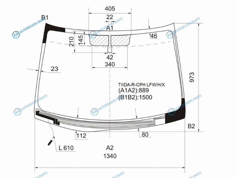TIIDA-R-CPH LFWHX Стекло лобовое с обогревом щеток NISSAN TIIDA 45D 04-14