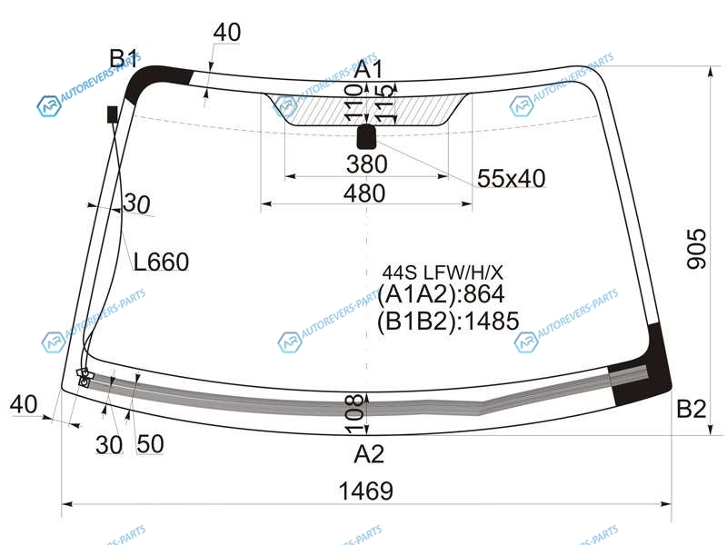 44S LFWHX Стекло лобовое с обогревом щеток SUBARU IMPREZA 4D 00-07