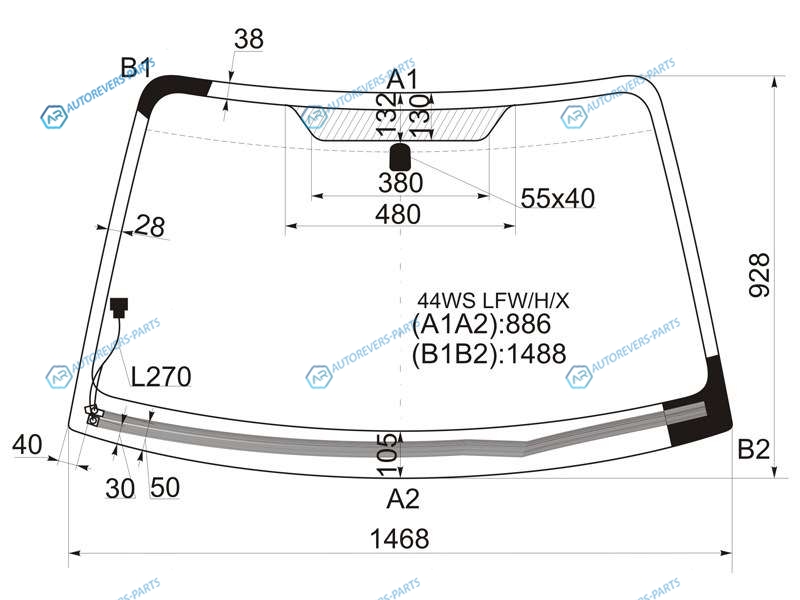 44WS LFWHX Стекло лобовое с обогревом щеток SUBARU IMPREZA 5D WGN 00-07