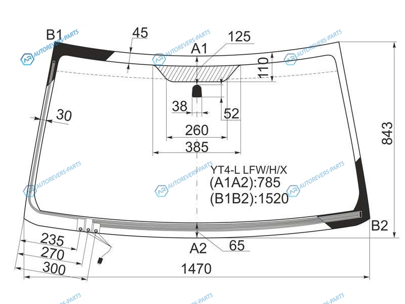 YT4-L LFWHX Стекло лобовое с обогревом щеток SUZUKI ESCUDOGRAND VITARA SUV 35D 05-15