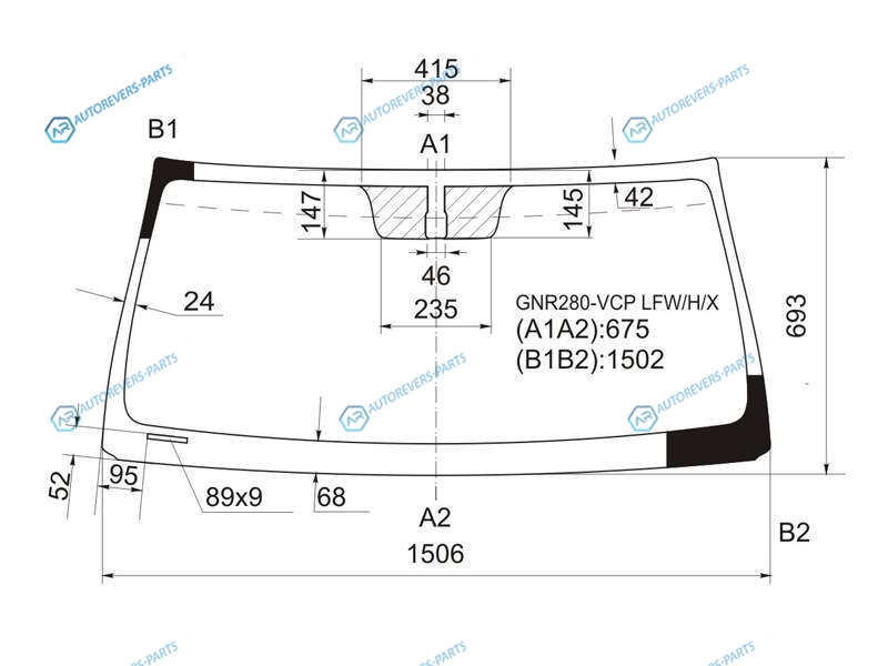 GNR280-VCP LFWHX Стекло лобовое с обогревом щеток TOYOTA 4RUNNER 09-