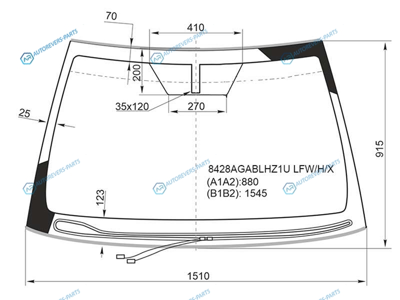 8428AGABLHZ1U LFWHX Стекло лобовое с обогревом щеток TOYOTA CAMRY XV70 17-
