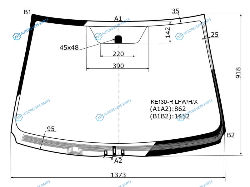 KE130-R LFWHX Стекло лобовое с обогревом щеток TOYOTA COROLLA AXIO 4DFIELDER 5D WGN E14 06-12