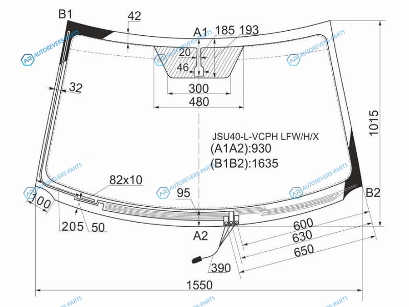 JSU40-L-VCPH LFWHX Стекло лобовое с обогревом щеток TOYOTA HIGHLANDERKLUGER 07-13