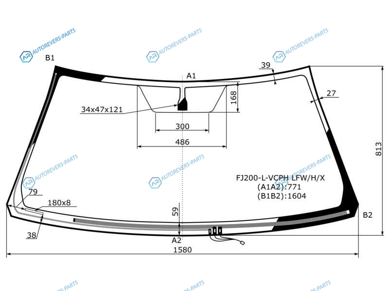 FJ200-L-VCPH LFWHX Стекло лобовое с обогревом щеток TOYOTA LAND CRUISER 200LEXUS LX570 07-15