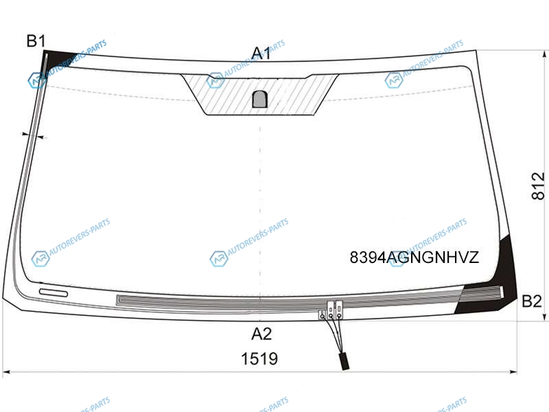 8394AGNGNHVZ Стекло лобовое с обогревом щеток TOYOTA LAND CRUISER PRADOLEXUS GX460 09-