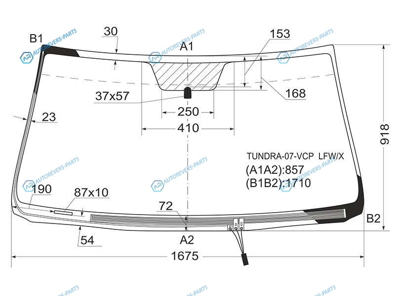 TUNDRA-07-VCP LFWX Стекло лобовое с обогревом щеток TOYOTA SEQUOIATUNDRA PICKUP 07-