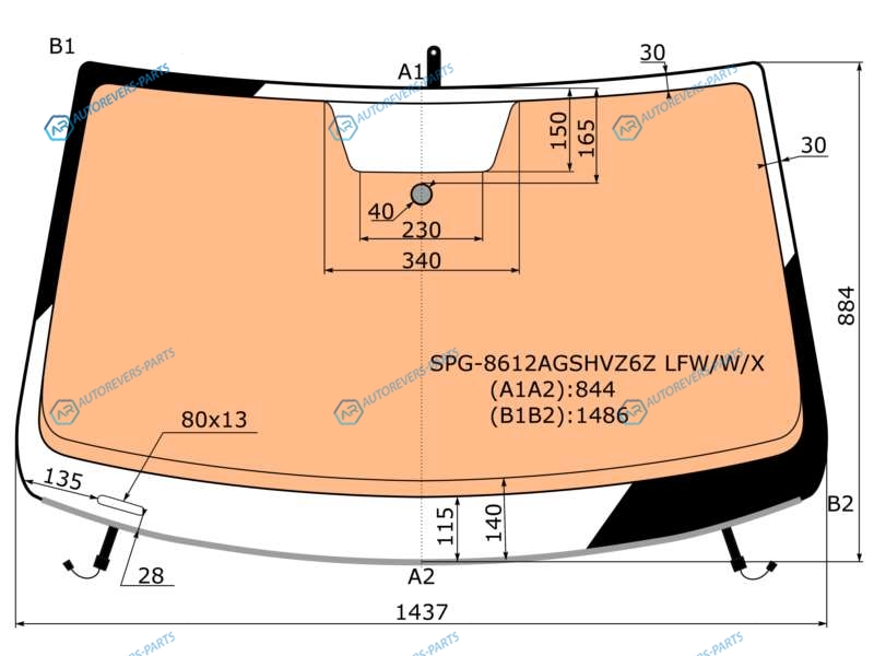 SPG-8612AGSHVZ6Z LFWWX Стекло лобовое с полным обогревом (сборка Калуга Мексика) VOLKSWAGEN JETTA 4D SED 10-18