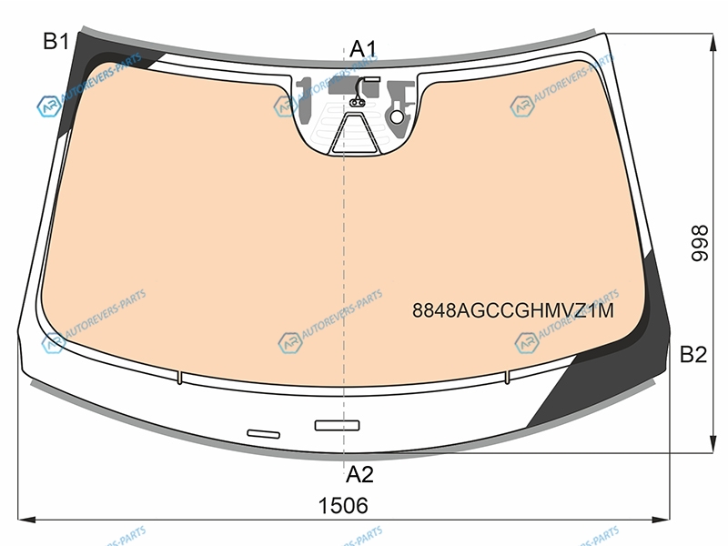 8848AGCCGHMVZ1M Стекло лобовое с полным обогревом + дд камера VOLVO S60V60 CROSS COUNTRY 18-