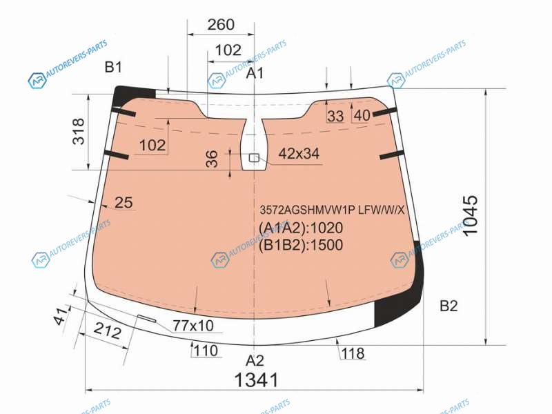 3572AGSHMVW1P LFWWX Стекло лобовое с полным обогревом + дд FORD FIESTA 35D 08-13