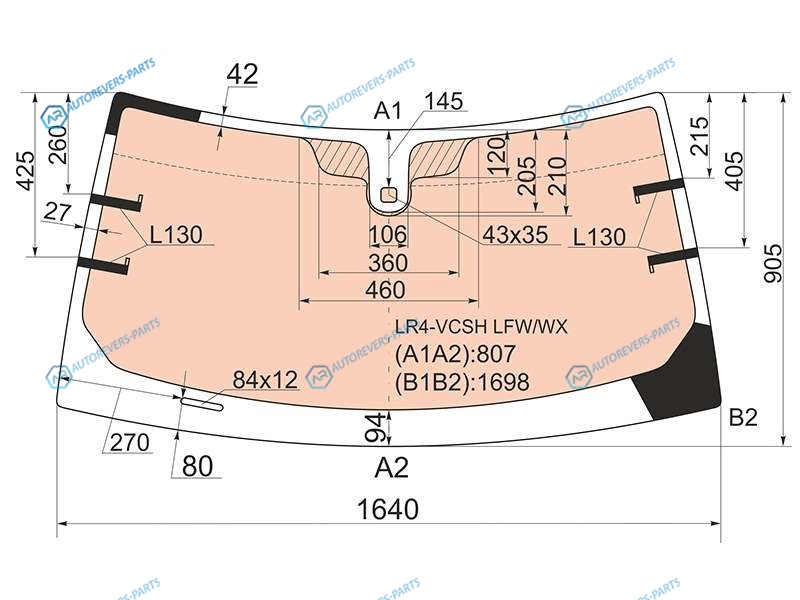 LR4-VCSH LFWWX Стекло лобовое с полным обогревом + дд LAND ROVER DISCOVERY IV 5D SUV 09-11