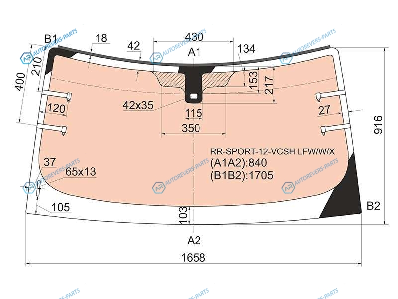RR-SPORT-12-VCSH LFWWX Стекло лобовое с полным обогревом + дд LR RANGE ROVER SPORT 12-13